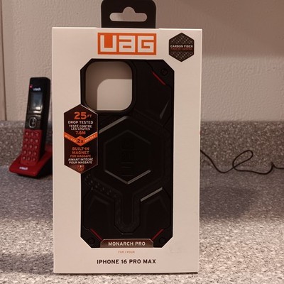 UAG Monarch Pro Case MagSafe for Apple iPhone 16 Pro Max Black/Red Carbon Fiber