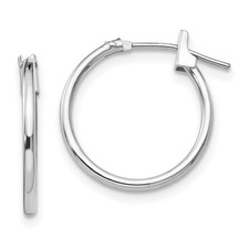 14k White Gold Madi K 1.25x15mm Hoop Earrings Kids