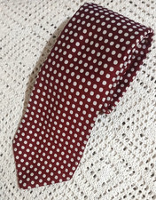 Vintage London 400 Qiana Necktie Red with White Dots Made in the USA