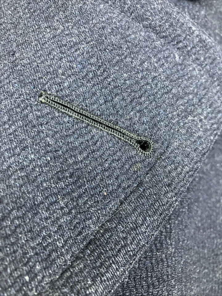 Abrigo 42 L R Para Hombre Fecha 1927 Doble Pecho Azul Terciopelo Cuello Años 20 Foto 4 de 4