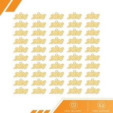 50PACK 2026 Graduation Tassel Charm Alloy Year Medium Letter Charm Gold