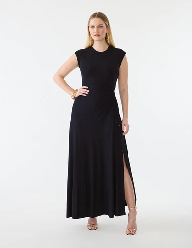 GSTQ Women's Maxi T-Shirt Dress Black Size X-Small - Picture 1 of 4