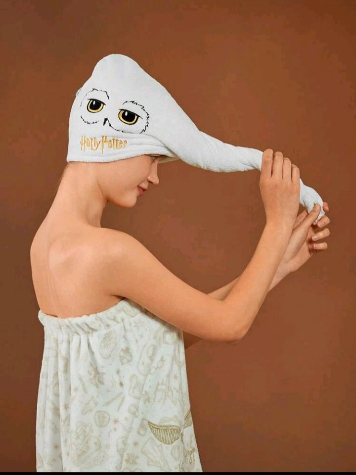 Gorra de secado de cabello de microfibra bordada de dibujos animados Harry Potter 1 pieza, súper... Foto 2 de 4