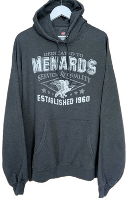 Hanes Herren Hoodie ''Menards'' Print Langarm Pull Toggle Pocket Grau 2XL