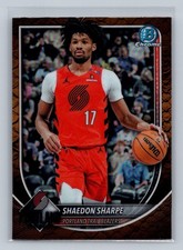 2025-26 Bowman Basketball - Chrome #BCV-110 SHAEDON SHARPE REPTILIAN REFRACTOR
