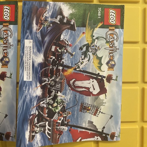 lego-7048-new-castle-fantasy-era-troll-warship-manual-2-book-set-rare