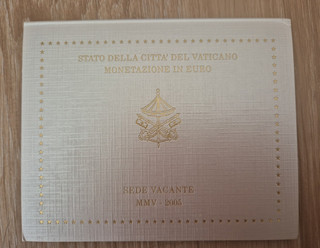 Vatikan Euro Kursmünzensatz Sede Vacante 2005 (MMV) in Folder/OVP