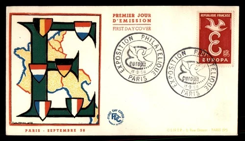 Mayfairstamps France FDC 1968 Bird Europa Map Crests First Day Cover aax_47421