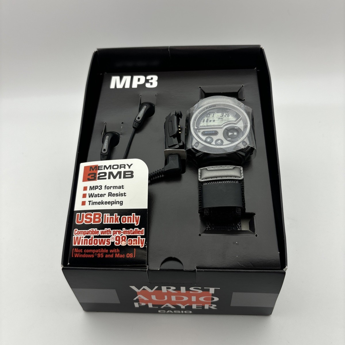 Vintage Casio Watch Wmp-1 Mp3 Player Complete All Papers and