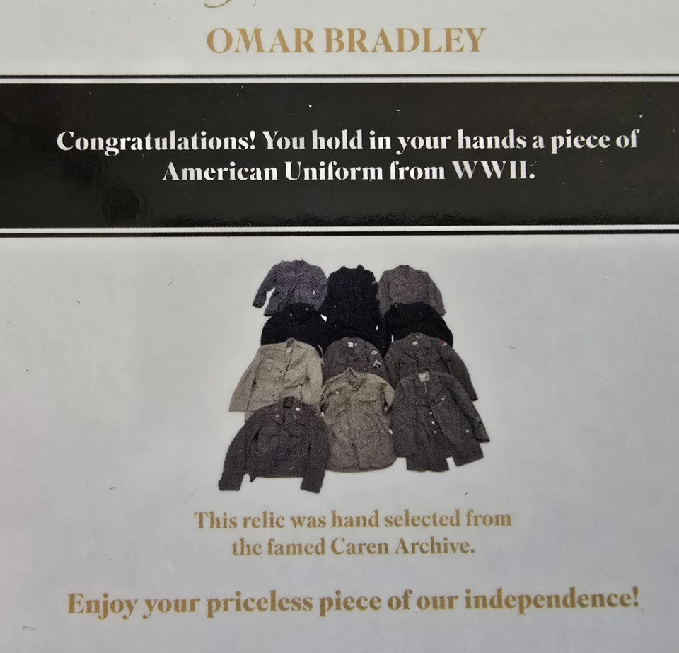 2025 POTP Freedom Fighters Omar Bradley WW II Uniform Relic GOLD U-2 RARE - Image 4 of 4