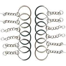 Bulk 30 Pcs 1 Inch Split Key Rings Silver Keychain Parts with Lobster Clasps
