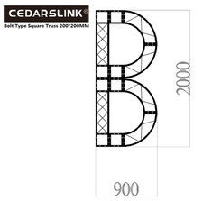 Cedarslink B-Shaped Bolt Square Truss