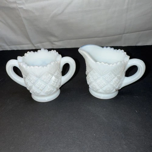 VTG Westmoreland Milk Glass Thumbelina Childs Set Creamer & Sugar USA