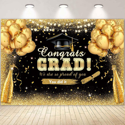 10x8Ft Class of 2026 Graduation Backdrop Banner Congrats Grad Party Decoration