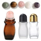 Glass Roll On Bottle 30ml /50ml Extra Large Rose Quartz Rollers Underarm Flat