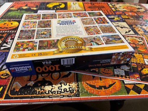 Gorgeous WHITE MOUNTAIN 1000 piece jigsaw puzzle “ Happy Haunting ” Halloween - Picture 20 of 22
