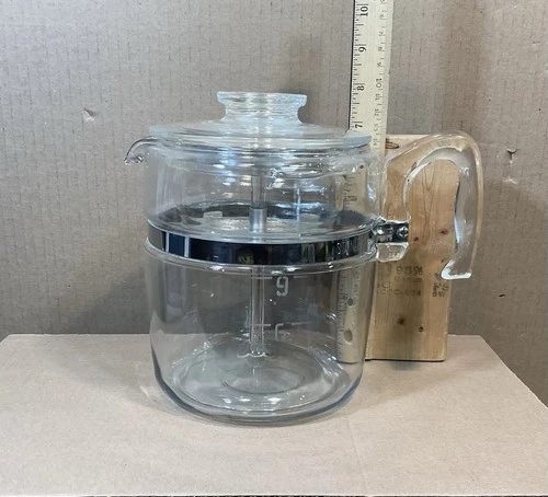 Vintage Pyrex 7759 Flameware 6-9 Cup Coffee Percolator Complete Chip Free