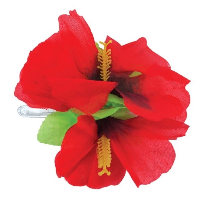 Pinza para el cabello hawaiana Lei Hula fantasía vestir playa fiesta hibisco flor utilería regalo Foto 3 de 4