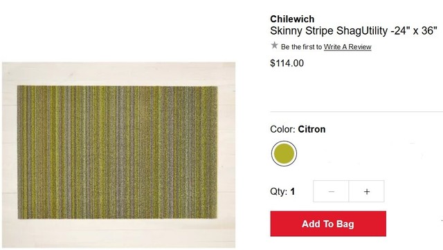 Chilewich Skinny Stripe Utility Mat 24 By 36 Inch Birch For Sale