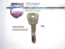 Key Blank for Vintage Toyota: Primary Key 1962 - 1968 (see code series)   TA6