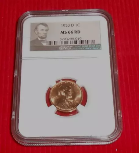 1953 D LINCOLN CENT - NGC MS 66 RD