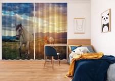 3D Cloud Horse ZHUA4440 Animal Photo Curtain Window Blockout Fabric Amy 2023