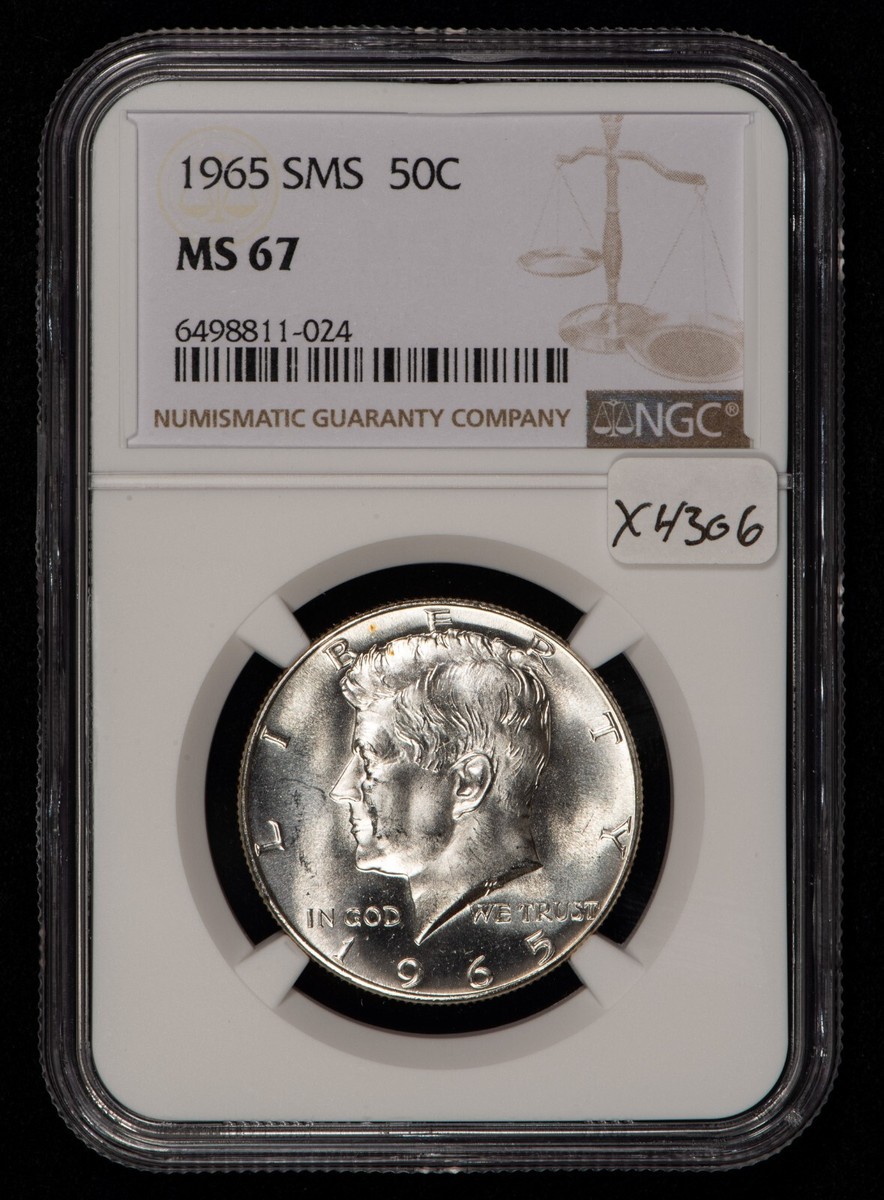 1965 SMS 50c Kennedy Silver Half Dollar - NGC MS 67 - Looks Cameo