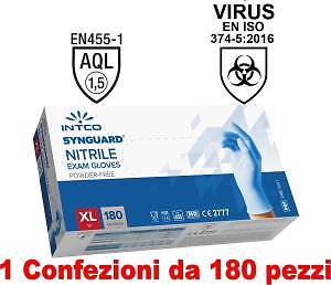1Conf. da 180pz - Taglia XL - Guanti in Nitrile Uso Medico Senza Polvere - Foto 1 di 1