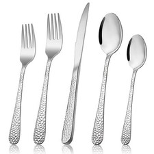 Silver Stainless Steel Cutlery Sets 30 Pieces Set Tableware Cutlery Set Spoon