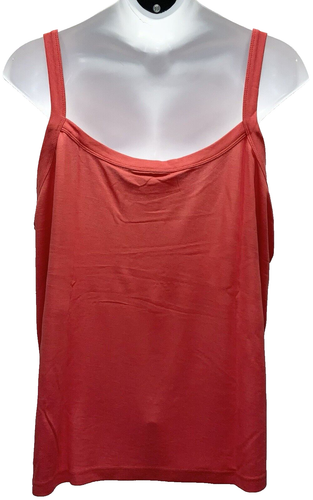 ULLA POPKEN Women's Size 28/30 Pullover Wide Strap Tank Top Solid Coral Red - Picture 10 of 12