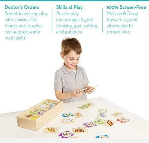 Melissa & Doug Self-Correcting Wooden Number Puzzles / Storage Box (40 pcs) New - Picture 5 of 10