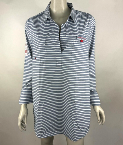Vineyard Vines Performance Americas Cup Harbor Shirt Women 14 EUC $128 3/4Sleeve - Picture 2 of 14