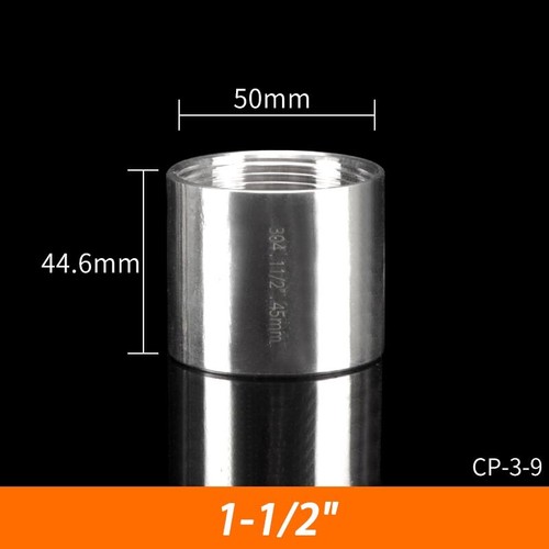 Stainless Steel 304 Full Socket Connector Couper 1/8" - 4" BSP Threaded Fittings - Picture 4 of 15