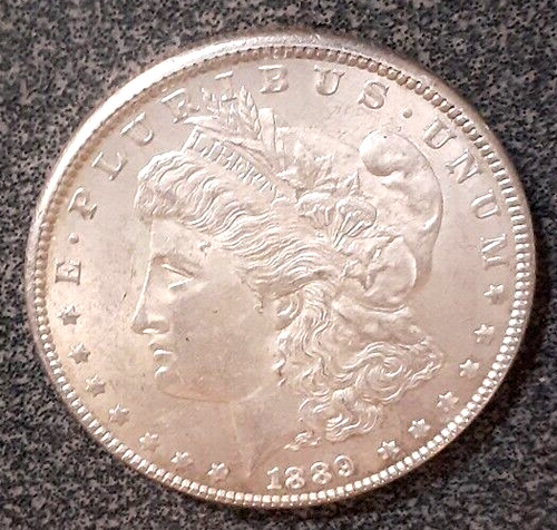 1889-P Morgan Silber Dollar, Original High Grade Bright 1 $ U.S. Münze - Bild 1 von 4
