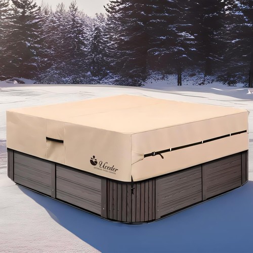 Outdoor Whirlpool Abdeckung mit sicherem Verschluss - 600D wasserdichter Schutz, 85"x85" - Bild 10 von 11