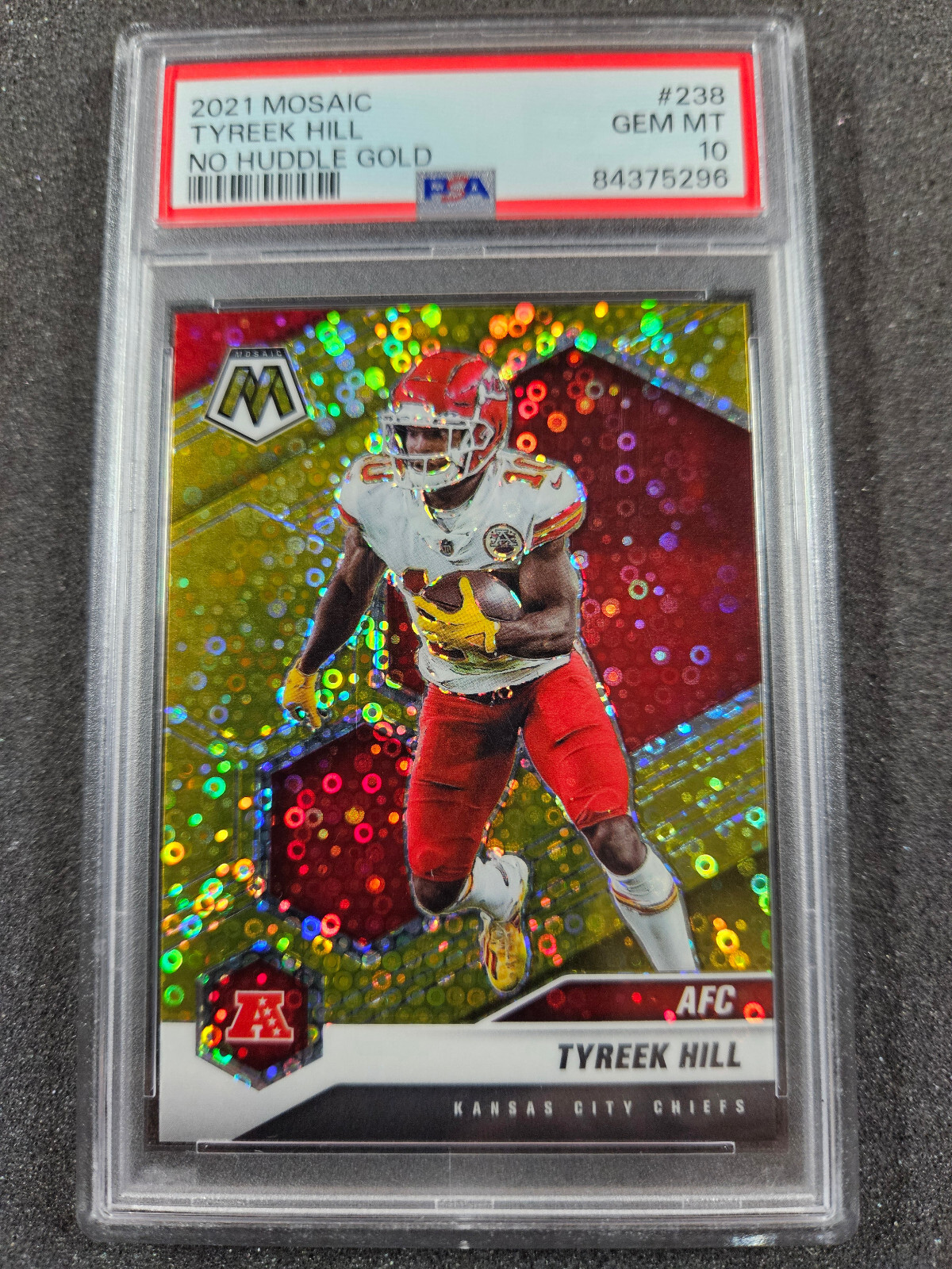 🌟 2021 Panini Mosaic TYREEK HILL No Huddle GOLD PRIZM JERSEY#10/10 PSA 10 POP 1