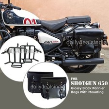 Sac En Cuir Brillant Pour Royal Enfield SHOTGUN 650 Avec Montage De Pannier