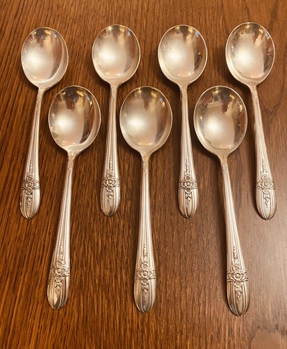 Cucharas de sopa crema International Rogers SilverPlate Triumph 1941 tazón de 7 rondas - Imagen 4 de 4