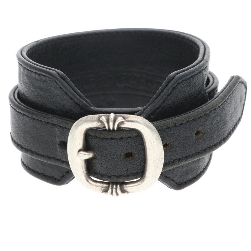 Chrome Hearts Size 2 Rr Tiny Buckle Rock And Roll Leather Bracelet 