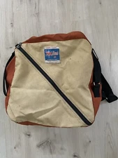 Frost Line Kit Vintage Ski Boot Bag 2 Pairs Made In USA (Colorado) Tan Red Gold