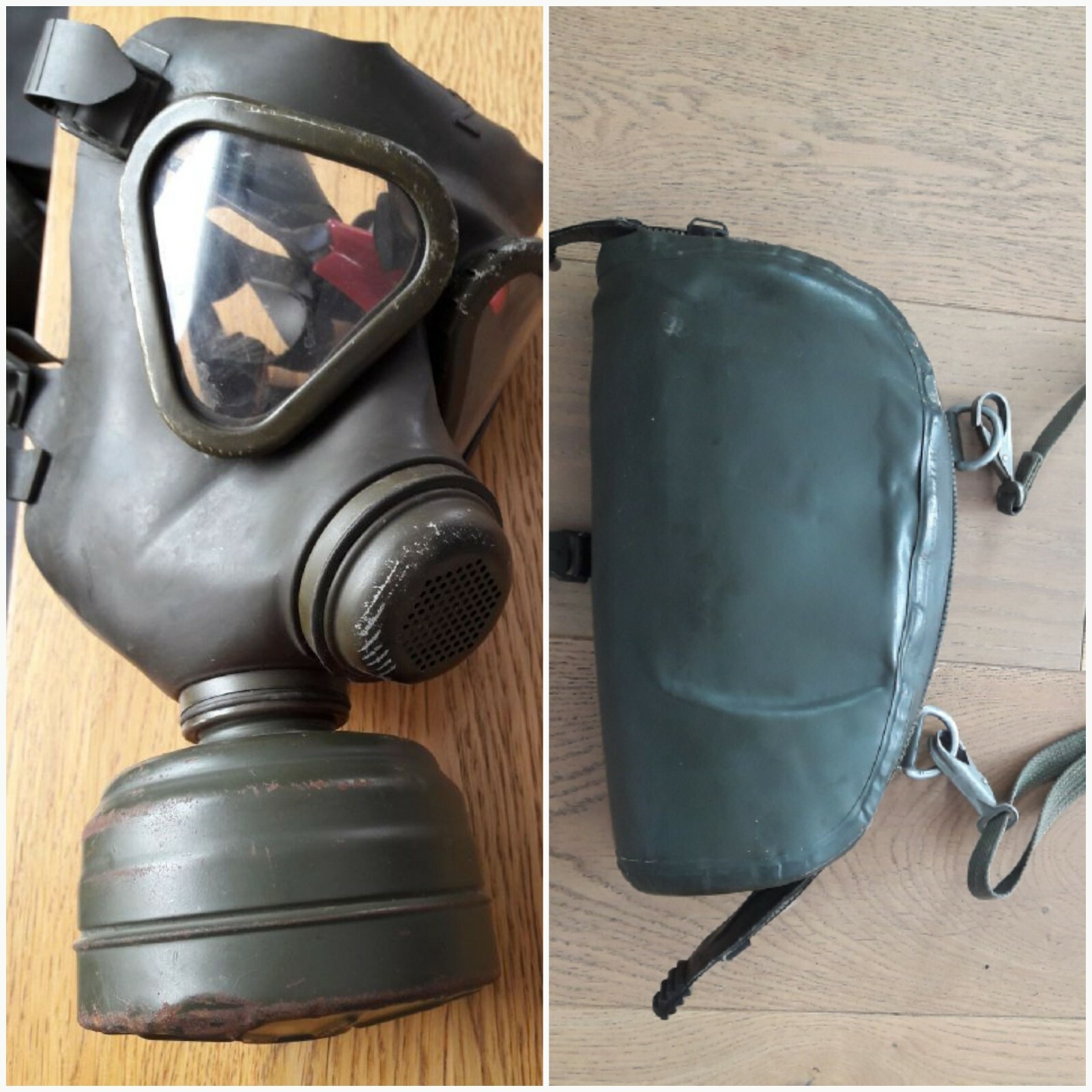 Bild 1 -  Bw Atemschutzmaske Gasmaske  ABC Schutzmaske Gr.2  Fallschirmjäger Tasche