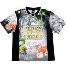 Brand New Mens Huf x Bronze56k Glitched Soccer Jersey
