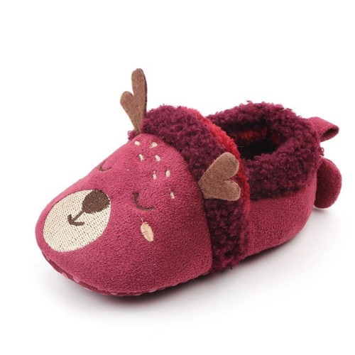 Newborn Baby Girls Boys Pram Shoes Toddlers Warm Slip On Fur Lined House Shoes - Picture 19 of 24
