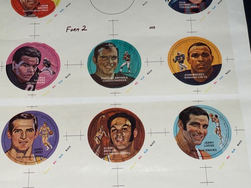 1971 Mattel Instant Replay Record Disc Football Basketball *** Paper Proof Sheet - Bild 11 von 19