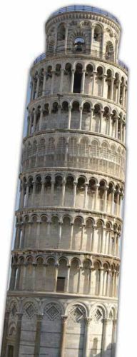 THE LEANING TOWER OF PISA HUGE CARDBOARD CUTOUT Italian landmark decoration prop