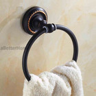 Bathroom Wall Mounted Towel Ring Rack Holder Round Solid Brass Hanger Black New