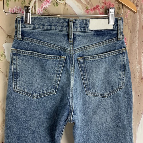 RE/DONE 70s High-Rise Stove Pipe Jeans in cool Medium Blue Size 23 - Picture 7 of 10