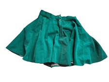 Corduroy 70s style flare Mini Skirt Green button down front Medium Hippy 22 1970