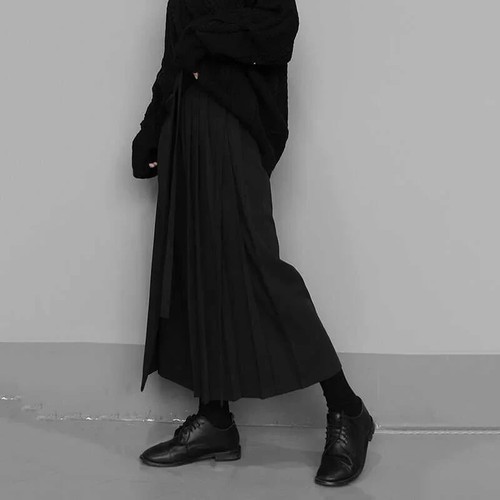Black Urban Street Chic Unique Funky Wide Pleat Leg Ladies Trouser Skirt 8 10 - Picture 13 of 19