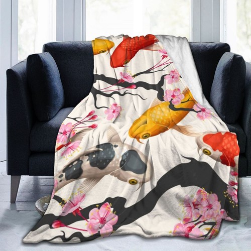 Goldfish Sea Turtle Whale Bedspread Sofa Throw Blanket Birthday Christmas Gift - Picture 4 of 13